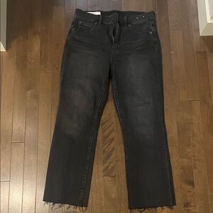 GAP Women's faded black High rise Straight Leg Jeans